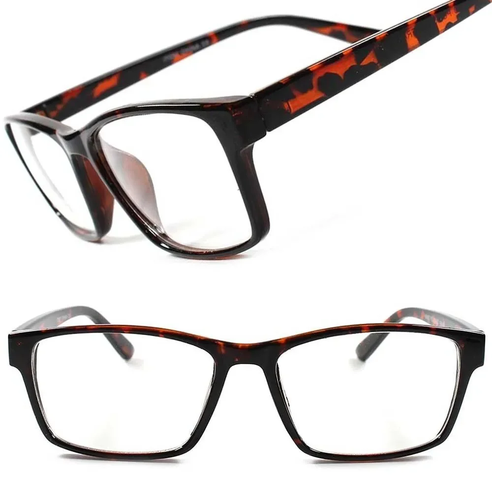 Casual Mens Womens Modern Stylish Dapper Smart Tortoise Clear Lens Glasses G8